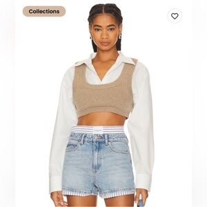 Cropped bilayer top in oatmeal melange
Alexander Wang